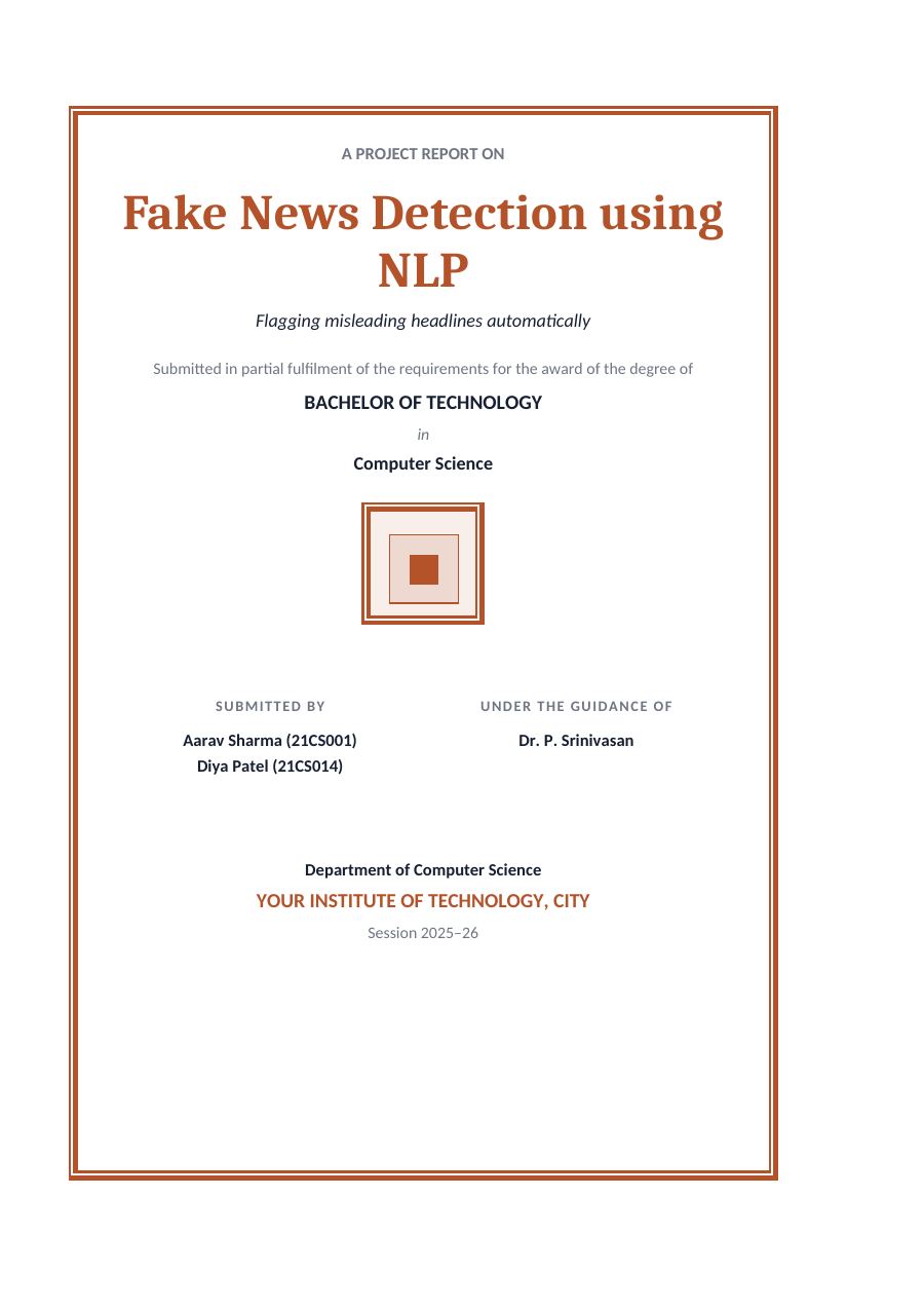 Fake News Detection using NLP (Classic · Cambria) — page 1