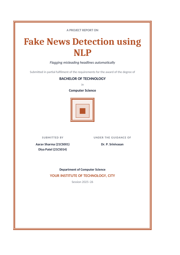 Fake News Detection using NLP (Classic · Cambria) — preview