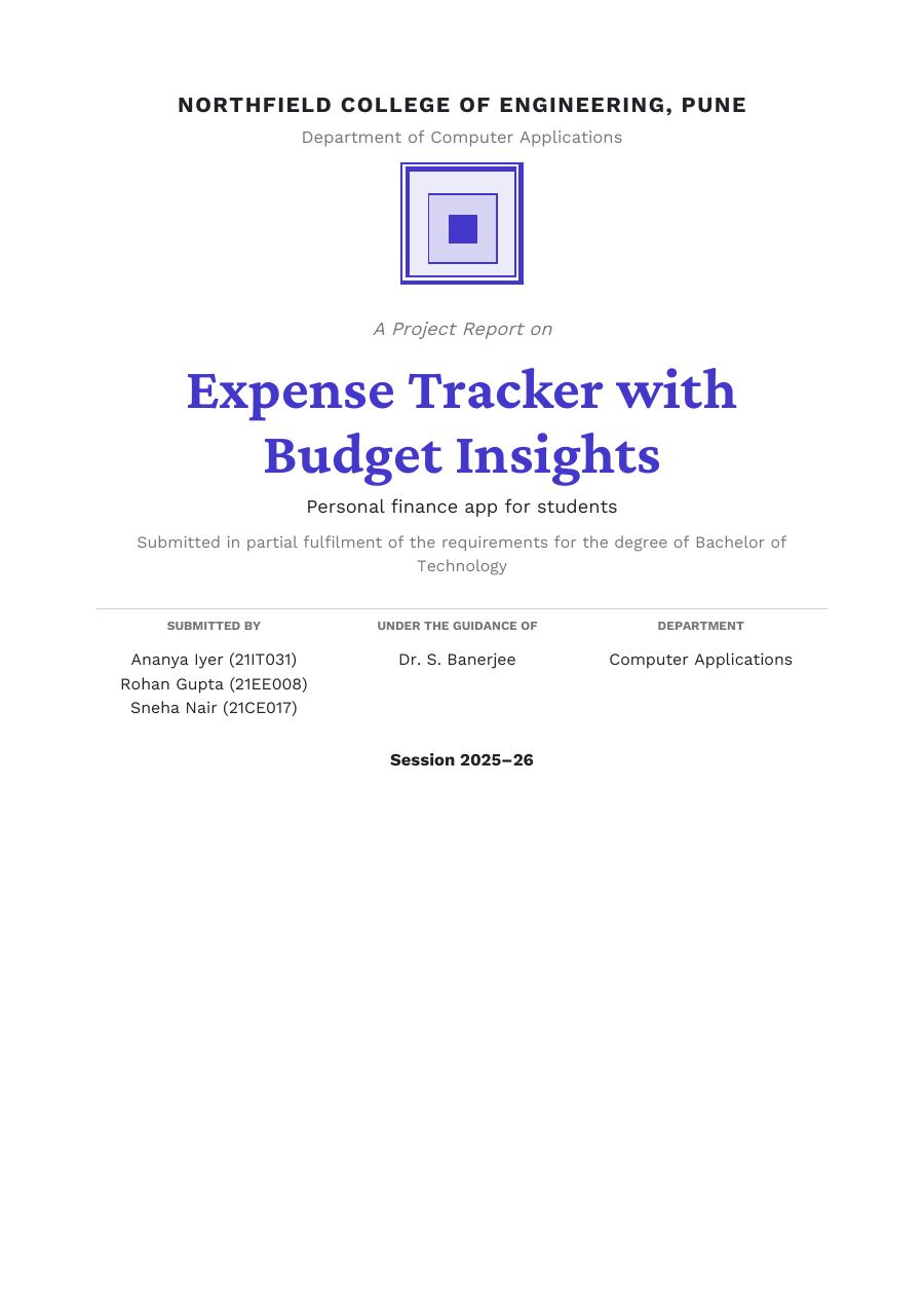 Expense Tracker with Budget Insights (Academic · Crimson Pro) — page 1