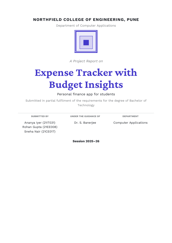 Expense Tracker with Budget Insights (Academic · Crimson Pro) — preview