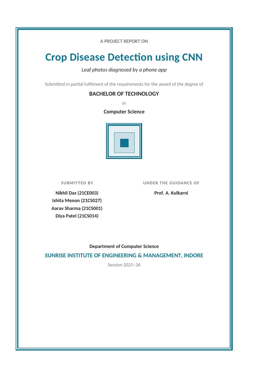 Crop Disease Detection using CNN (Classic · Calibri) — page 1