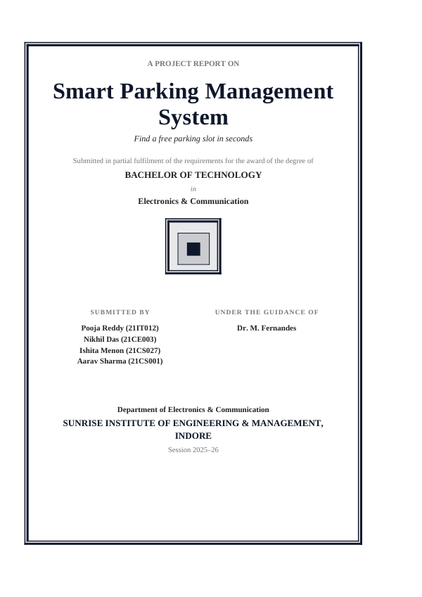 Smart Parking Management System — preview