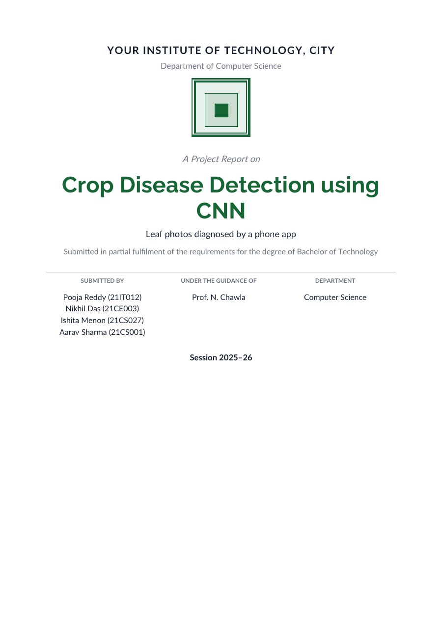 Crop Disease Detection using CNN (Academic · Raleway) — page 1