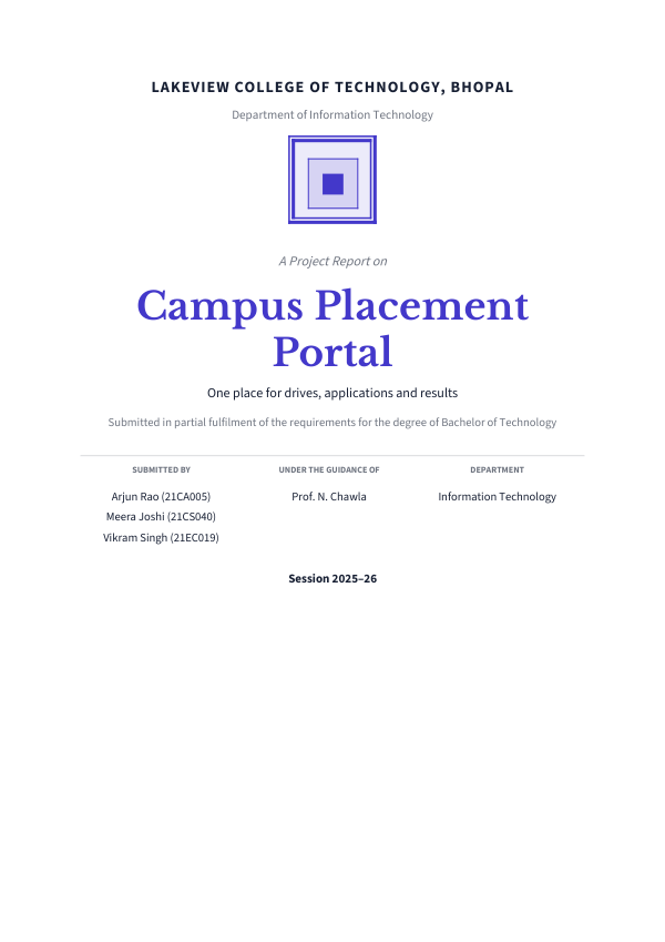 Campus Placement Portal (Academic · Libre Baskerville) — preview