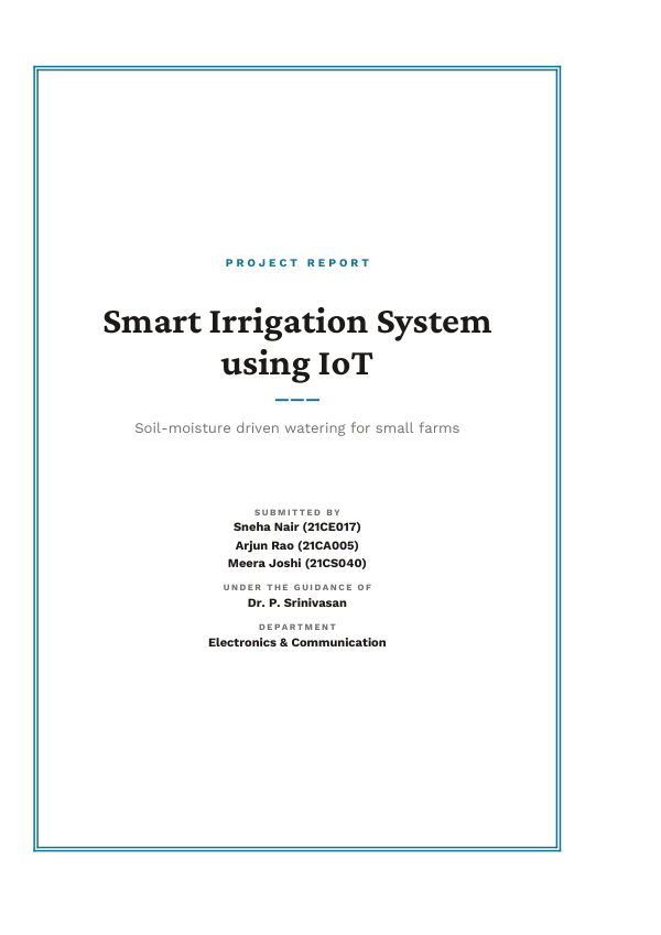 Smart Irrigation System using IoT — Extended Project Report (Framed · Crimson Pro) — preview