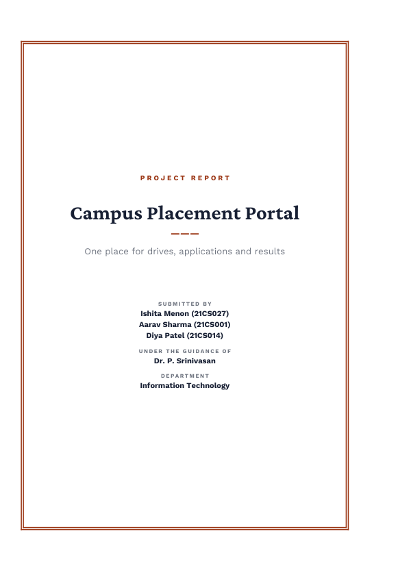 Campus Placement Portal (Framed · Crimson Pro) — preview