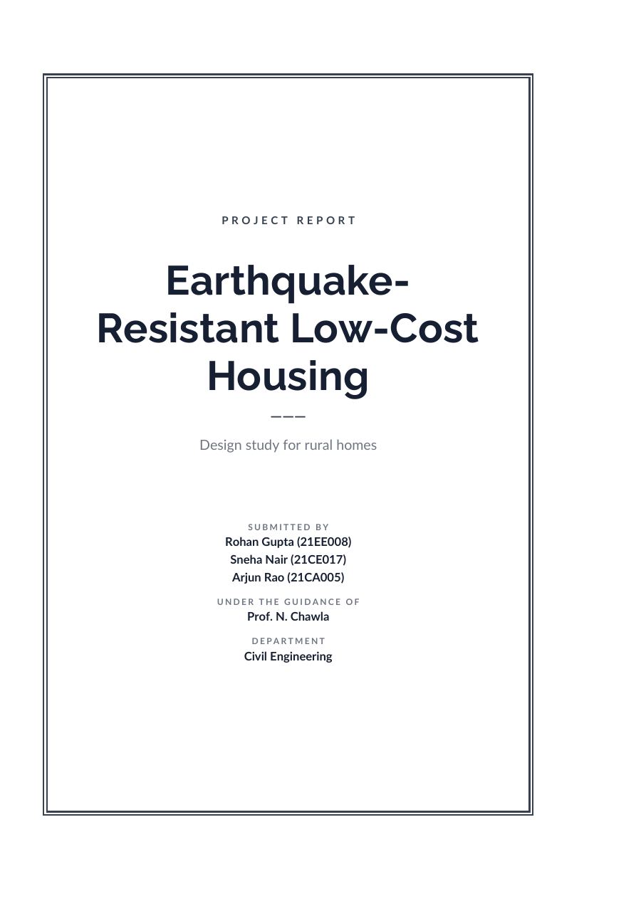 Earthquake-Resistant Low-Cost Housing — page 1