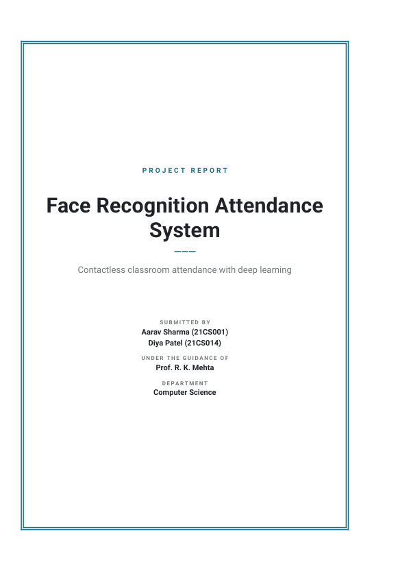 Face Recognition Attendance System (Framed · Roboto) — preview