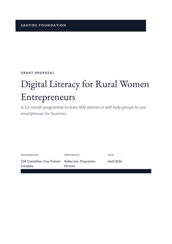 Grant Proposal — Digital Literacy for Rural Women Entrepreneurs (Band · EB Garamond) — preview