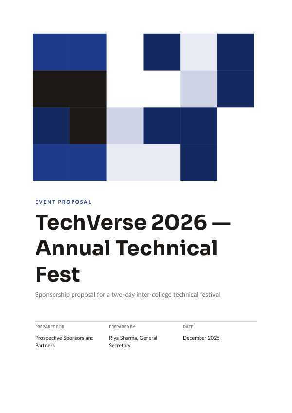 Event Proposal — TechVerse 2026 — Annual Technical Fest (Geometric · Sora) — preview