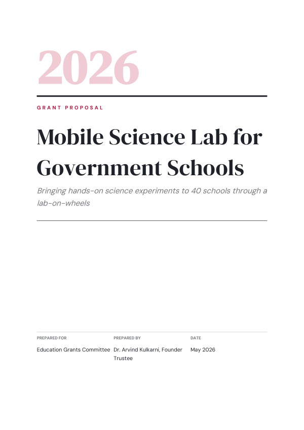 Grant Proposal — Mobile Science Lab for Government Schools (Editorial · DM Serif Display) — preview