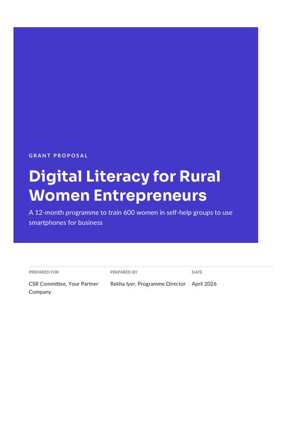 Grant Proposal — Digital Literacy for Rural Women Entrepreneurs (Block · Sora) — preview