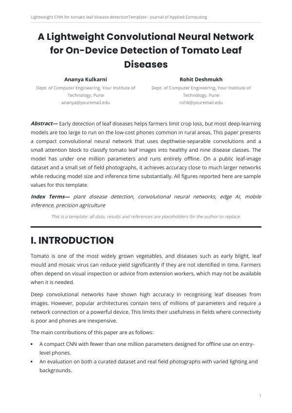 Lightweight cnn for tomato leaf disease detection (Band · Poppins) — preview