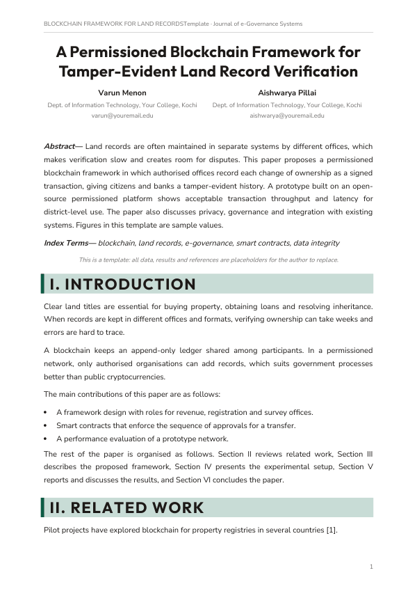 Blockchain framework for land records (Block · Outfit) — preview