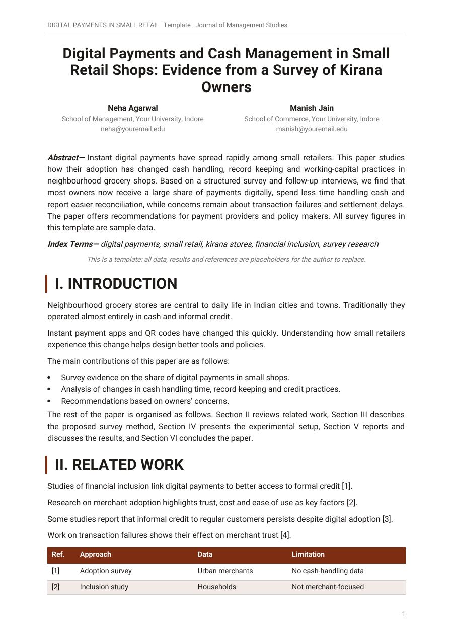 Digital payments in small retail (Sidebar · Roboto) — page 1