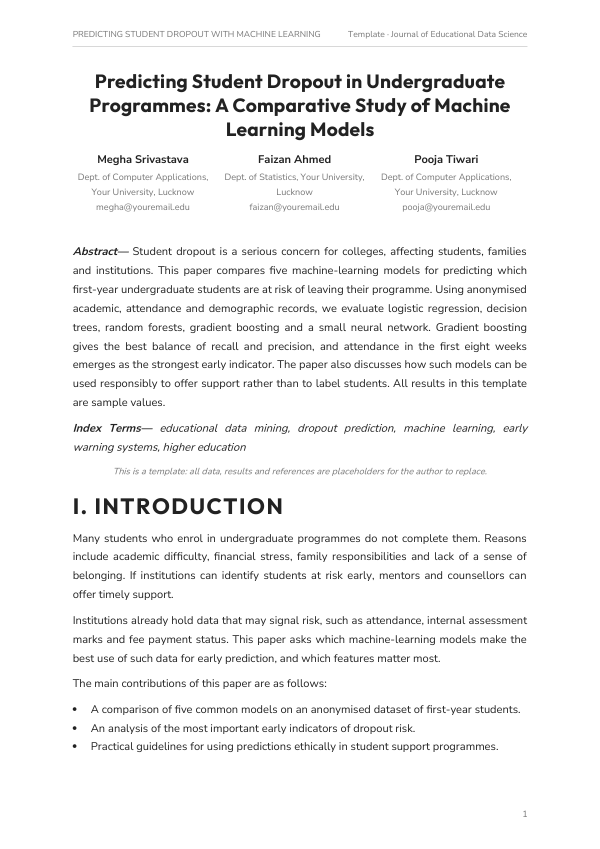 Predicting student dropout with machine learning (Band · Outfit) — preview