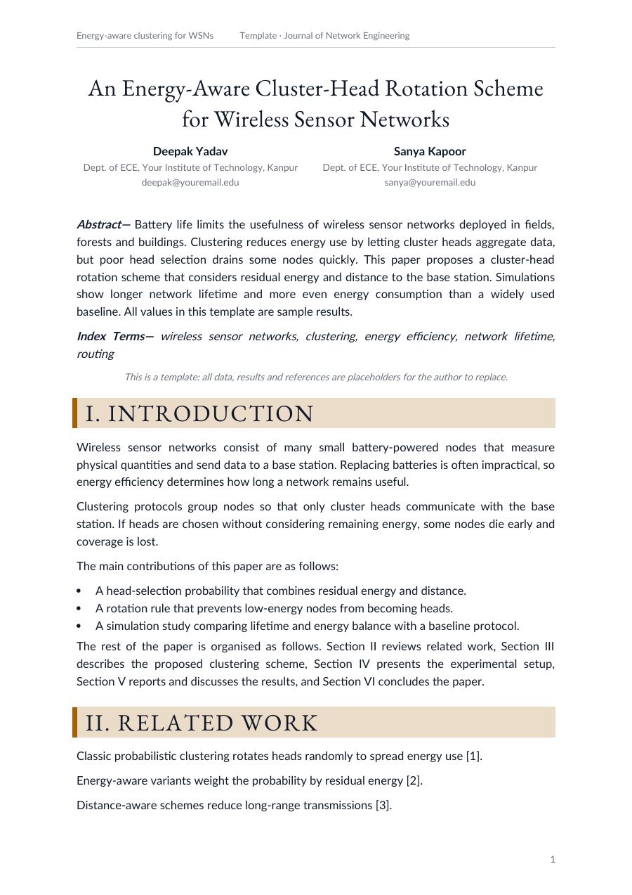 Energy-aware clustering for wsns (Classic · EB Garamond) — page 1