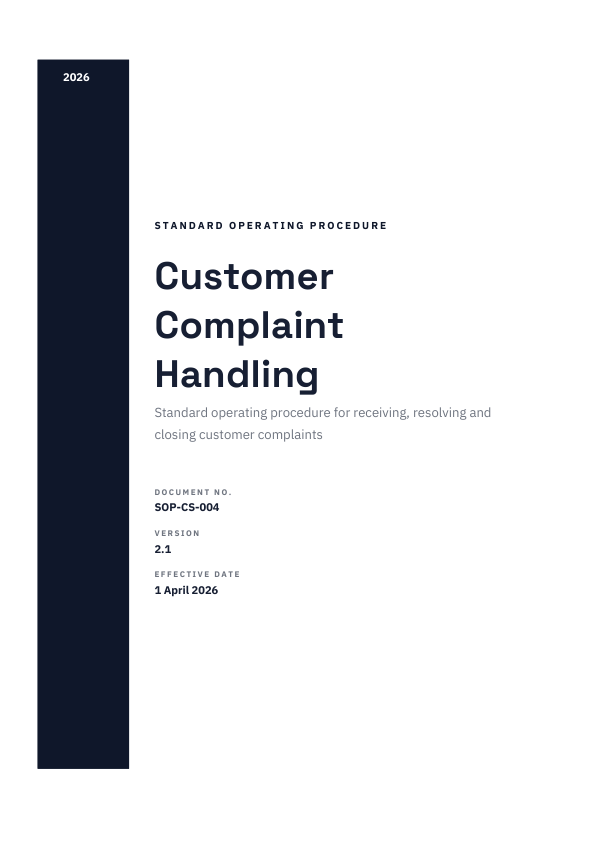 Customer Complaint Handling (Sidebar · Space Grotesk) — preview