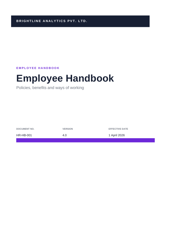 Employee Handbook (Band · Arial) — preview