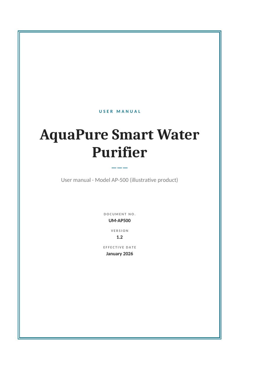 AquaPure Smart Water Purifier (Framed · Cambria) — page 1