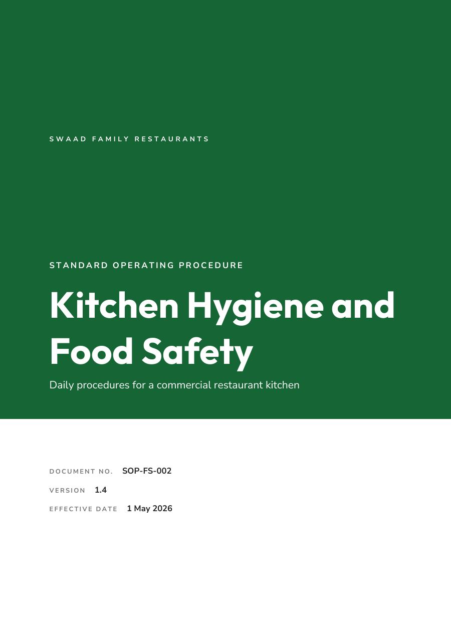 Kitchen Hygiene and Food Safety (Full Colour · Outfit) — page 1