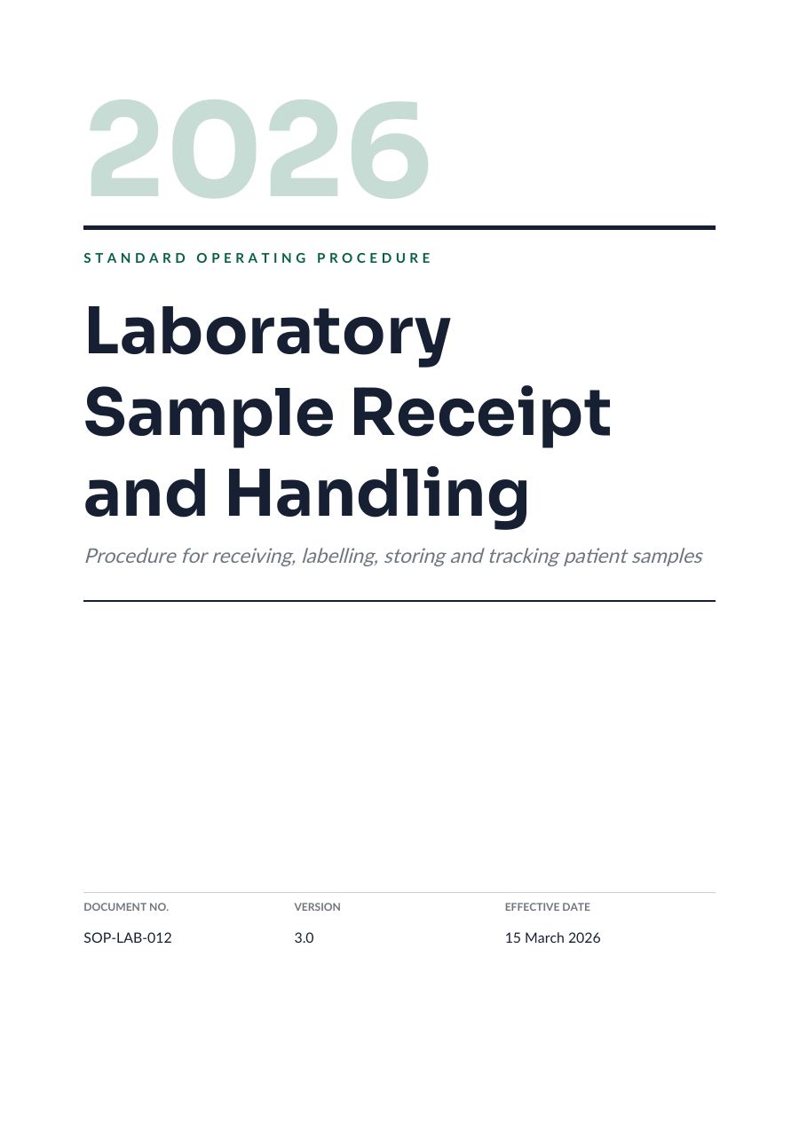 Laboratory Sample Receipt and Handling (Editorial · Sora) — page 1