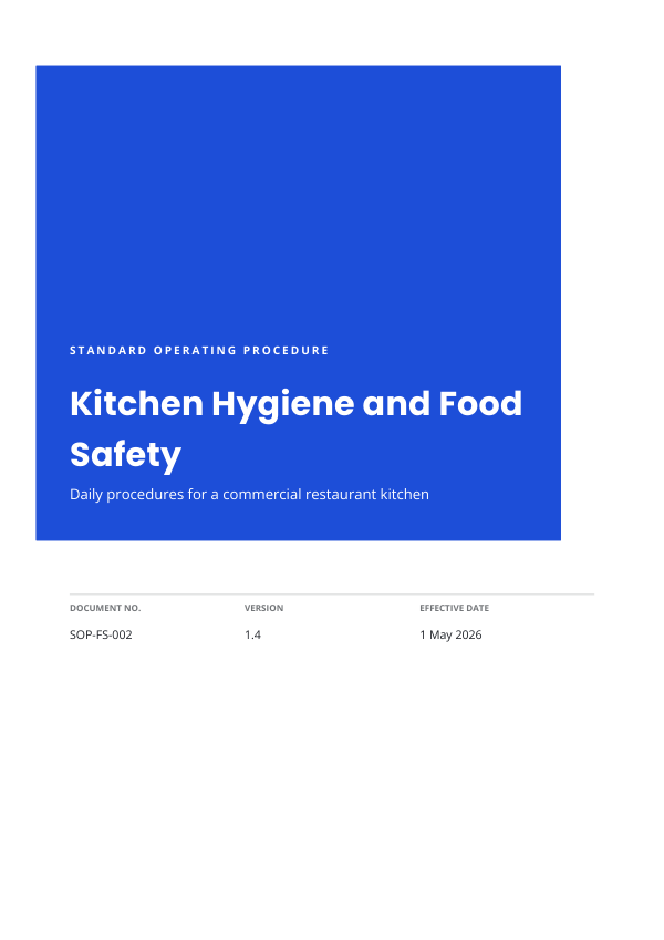 Kitchen Hygiene and Food Safety (Block · Poppins) — preview