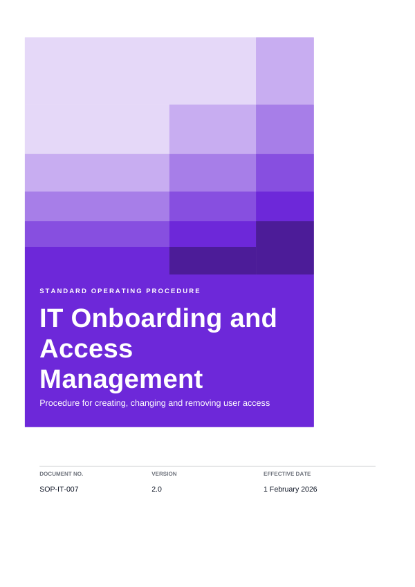 IT Onboarding and Access Management (Colour Block · Arial) — preview