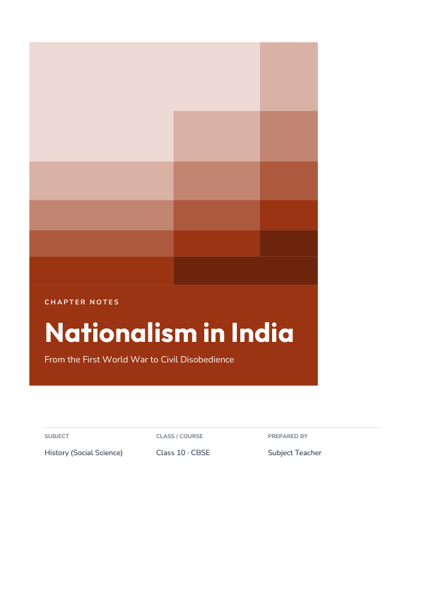 Nationalism in India — Study Notes (Colour Block · Outfit) — preview