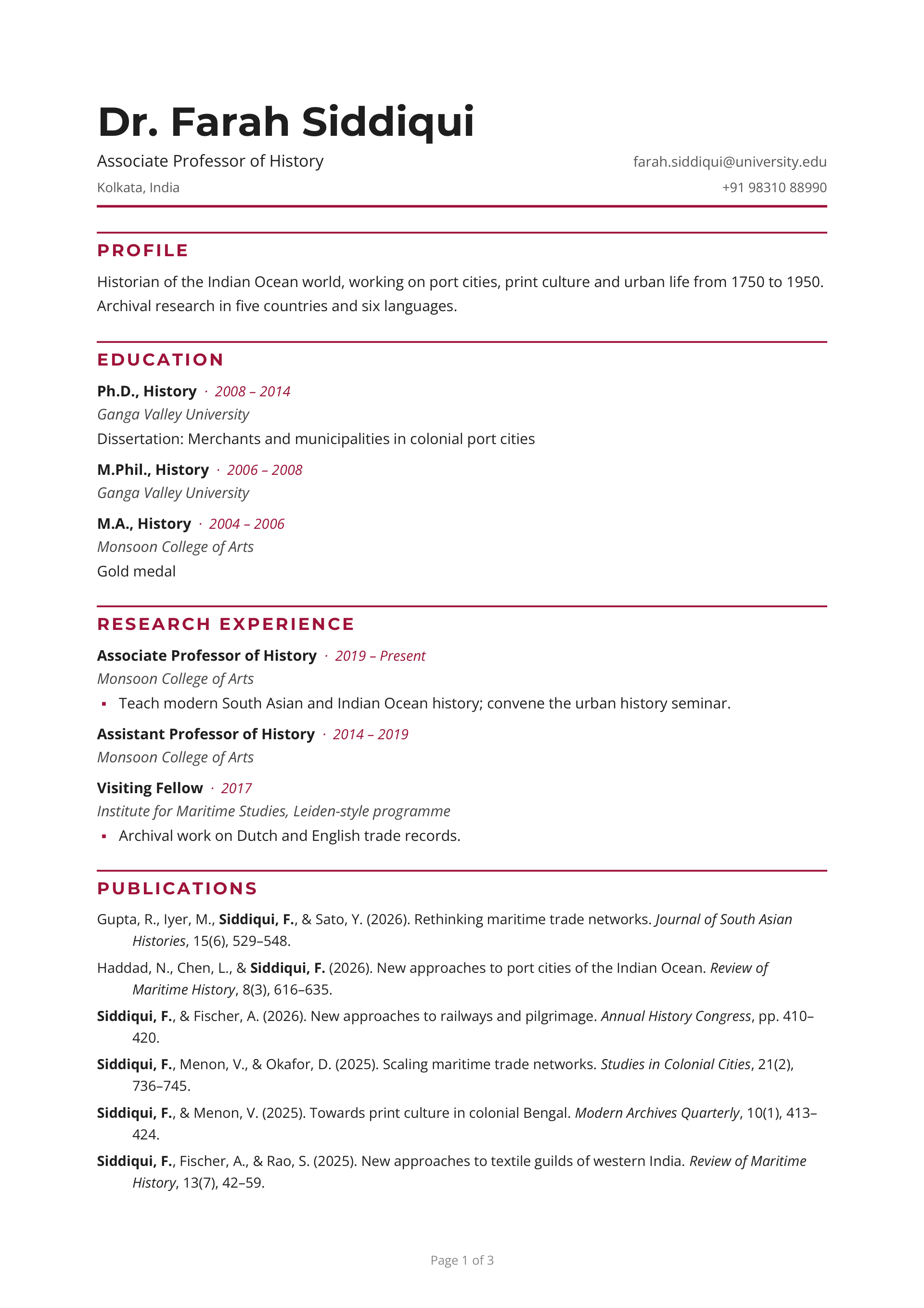 Associate Professor of History — page 1 preview