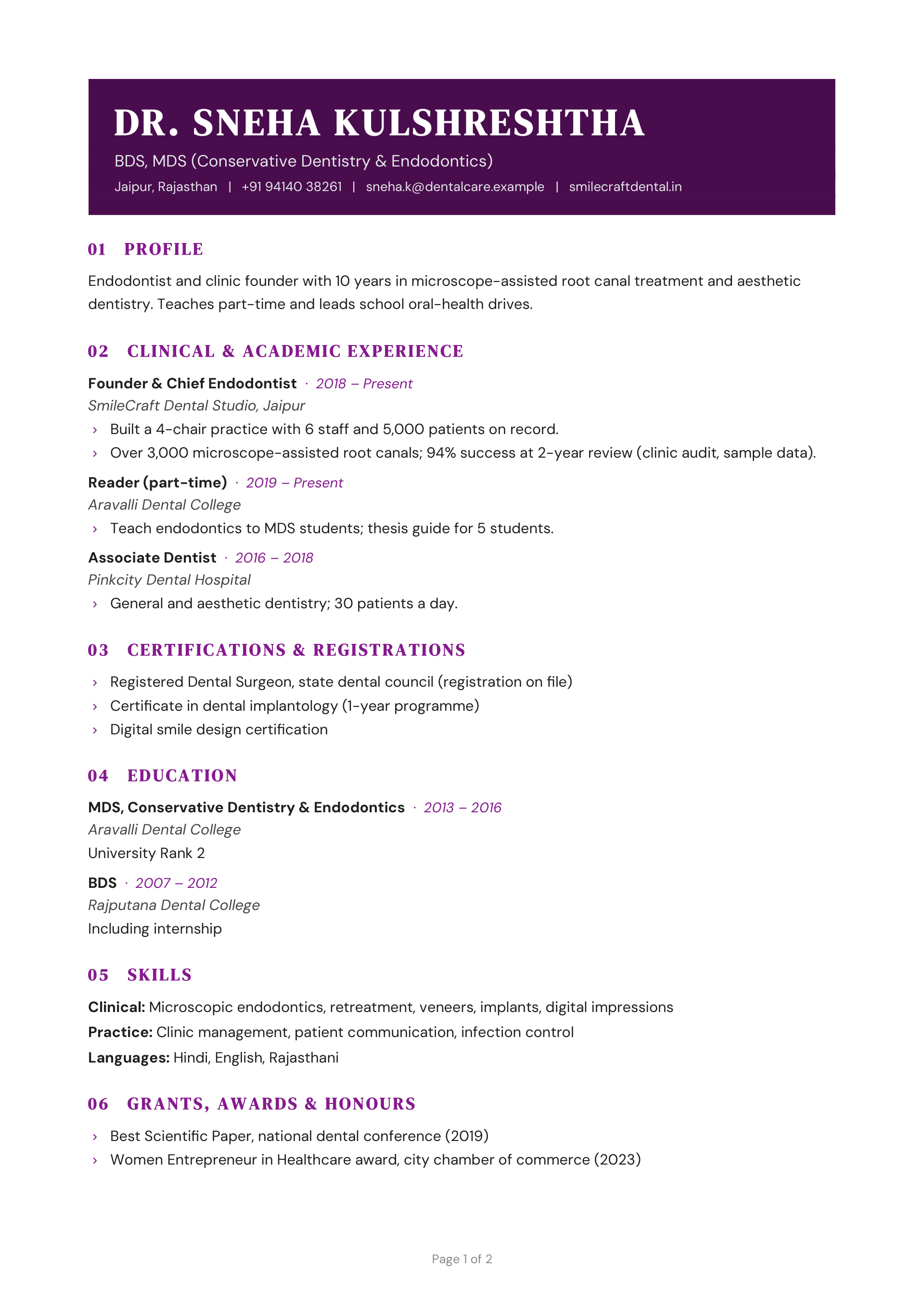 BDS, MDS (Conservative Dentistry & Endodontics) — page 1 preview