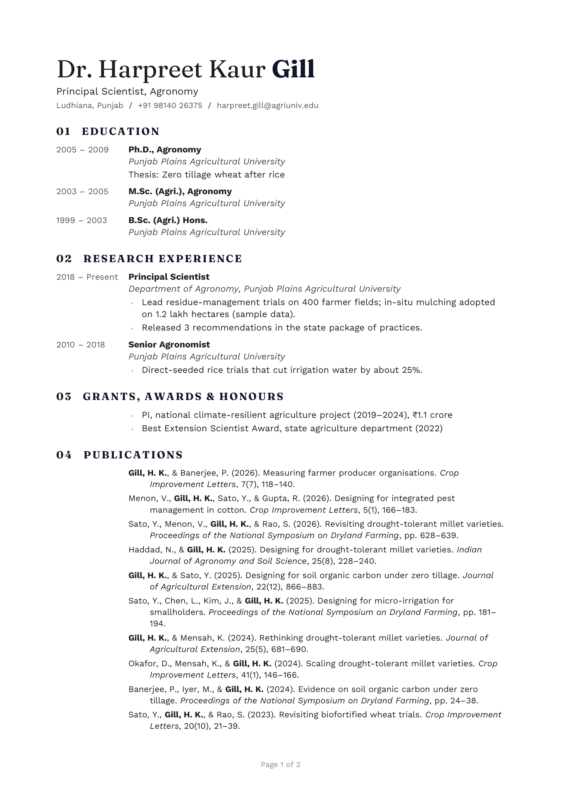Principal Scientist, Agronomy — page 1 preview
