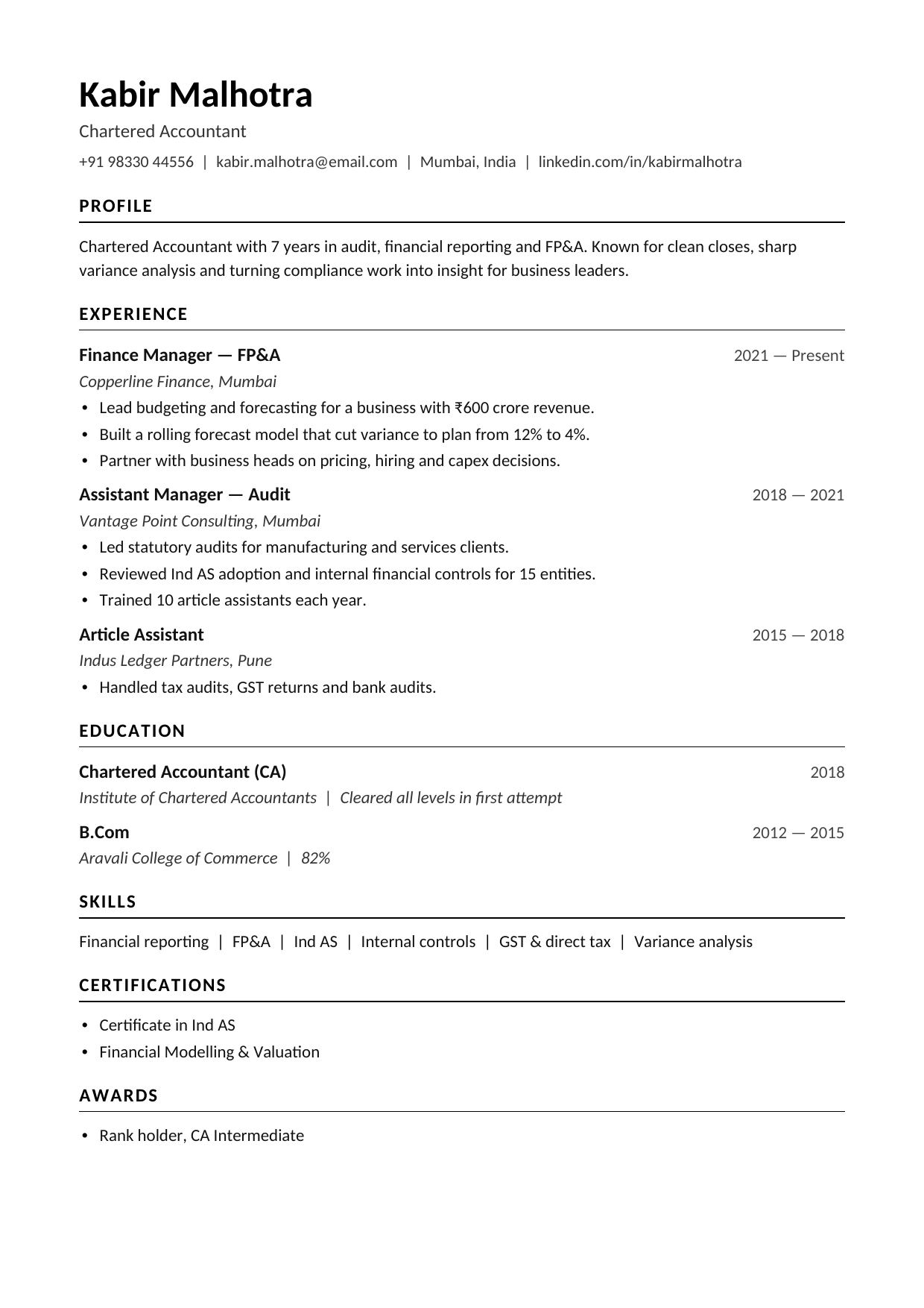 Clear Corporate — page 1 preview