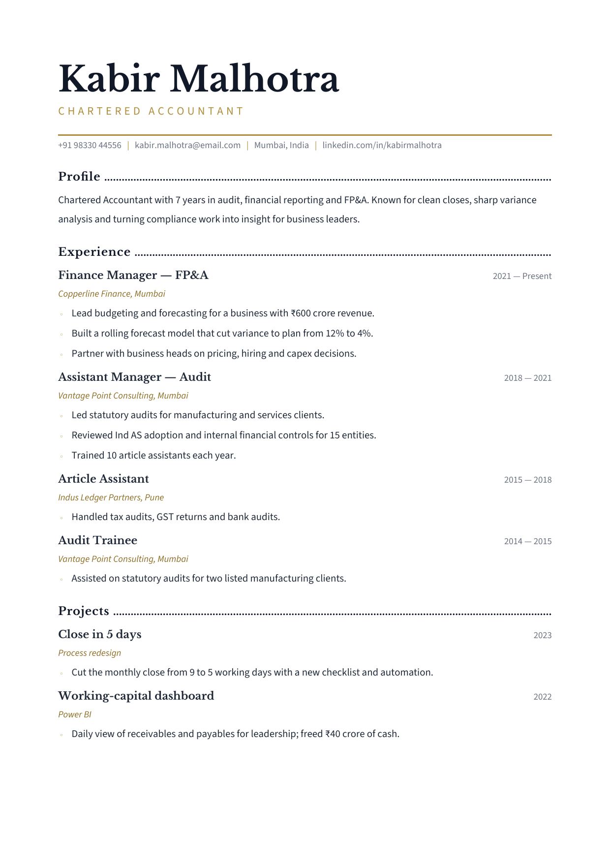 Ledger & Gold — page 1 preview