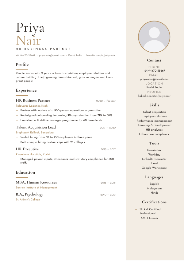 Maison — resume template preview