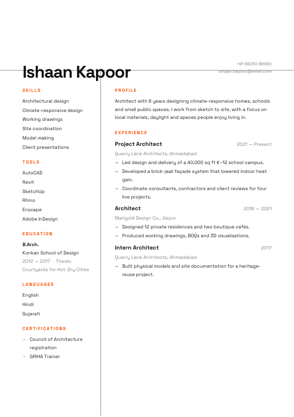 Grid Twelve — resume template preview