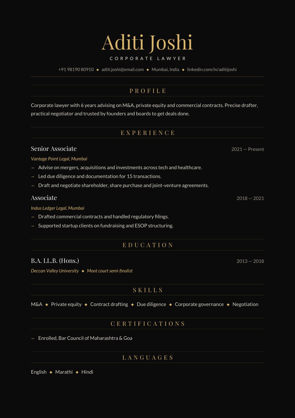 Black Tie Gold — page 1 preview