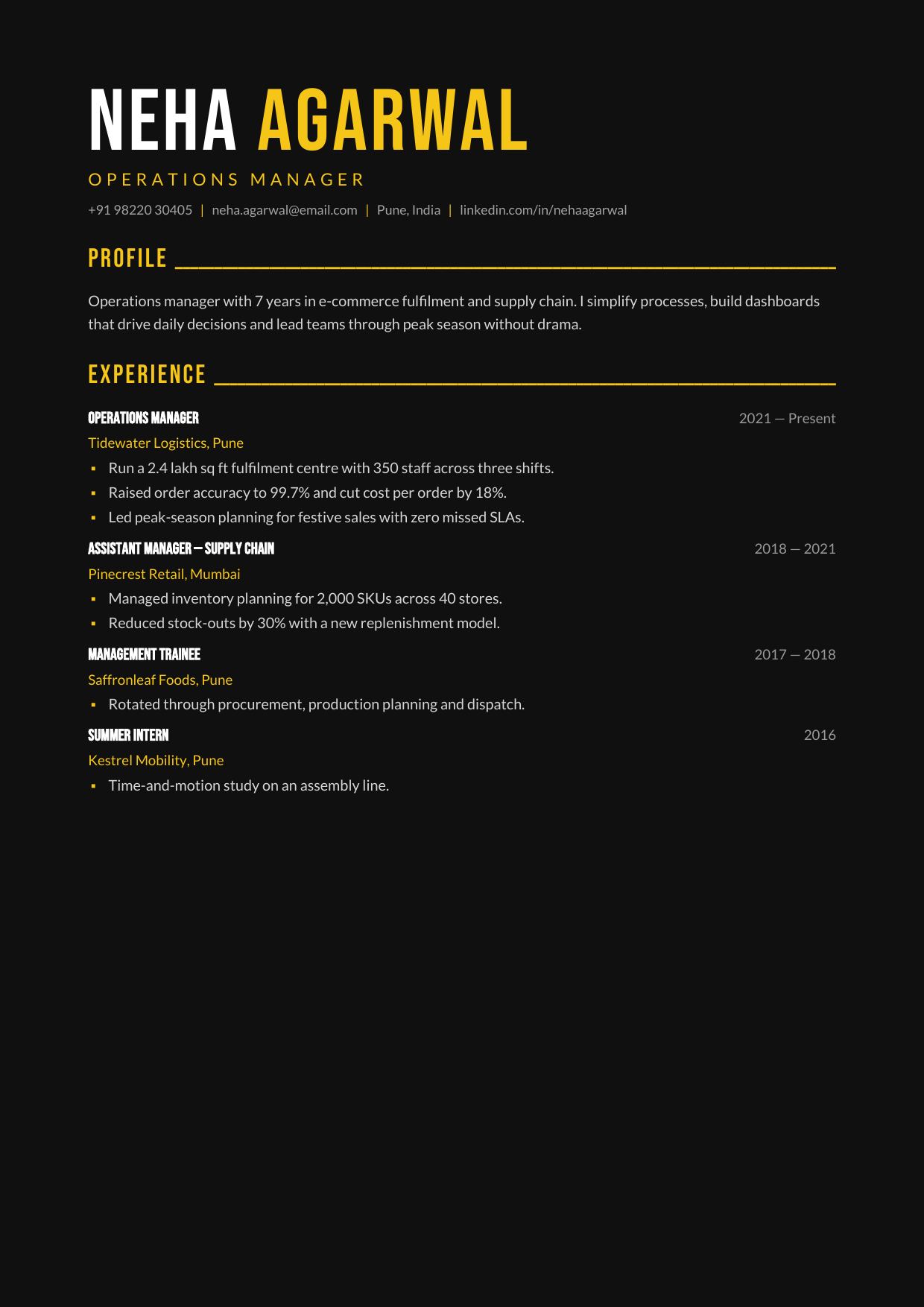 Amber Executive — page 1 preview
