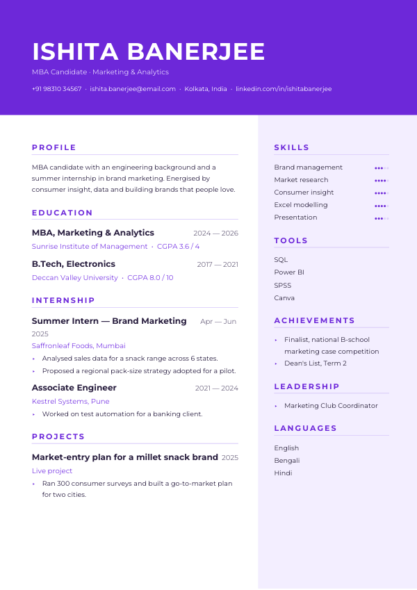 Grape Pop — resume template preview