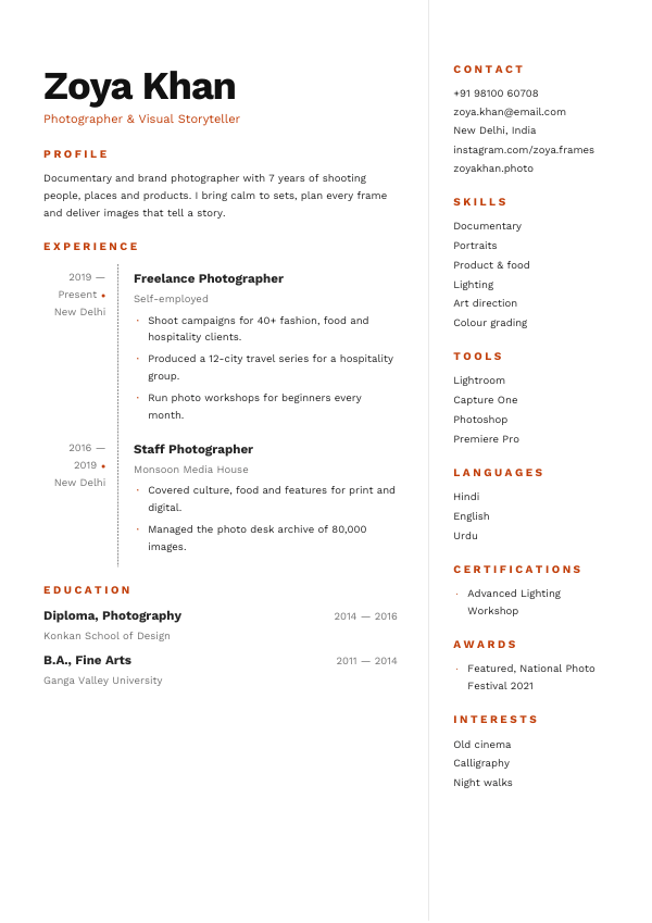 Dotline — resume template preview
