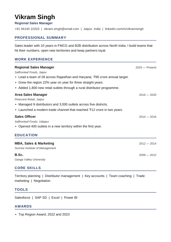 ATS Classic — resume template preview