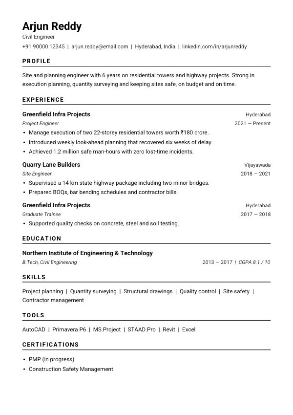 ATS Compact — resume template preview