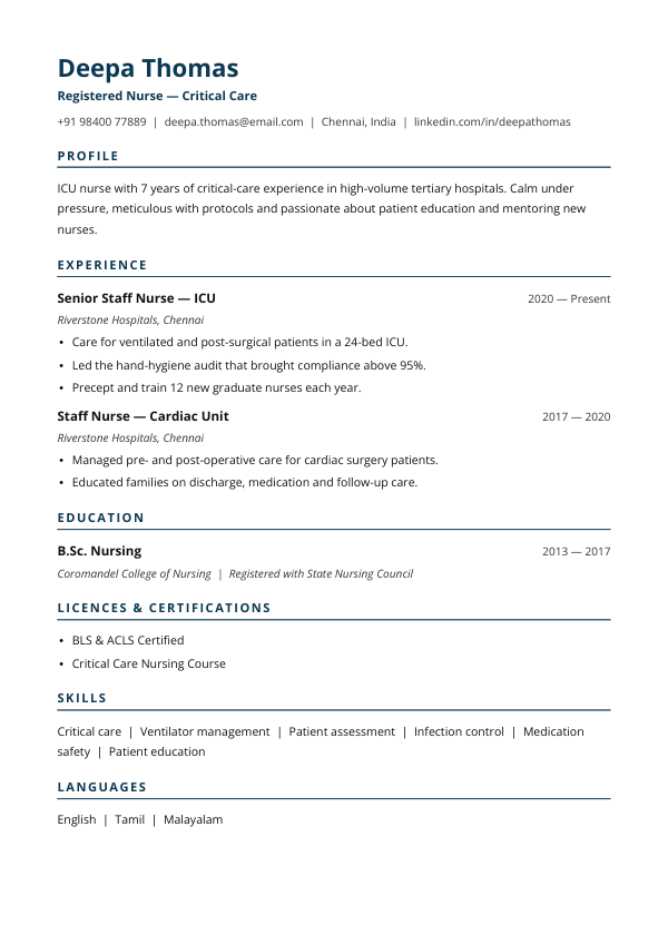 ATS Open — resume template preview