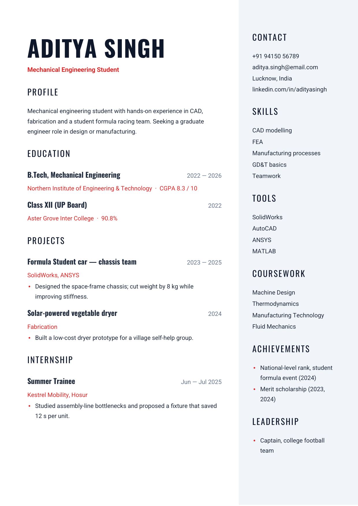 Engineer Fresher — page 1 preview