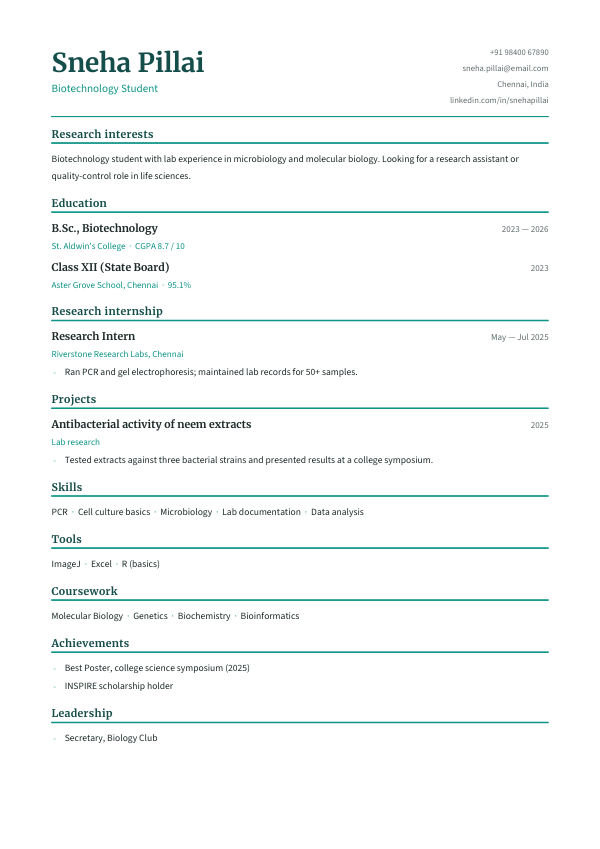 Lab Coat — resume template preview