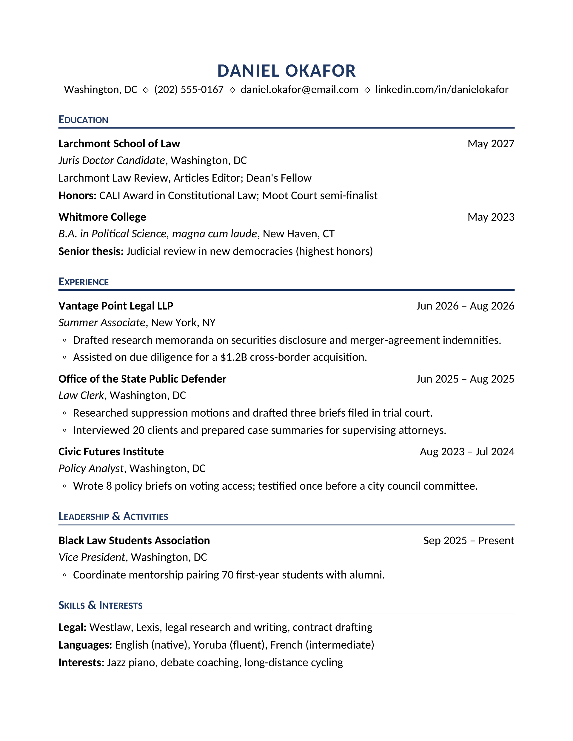 Ivy Elm Standard — Law — page 1 preview