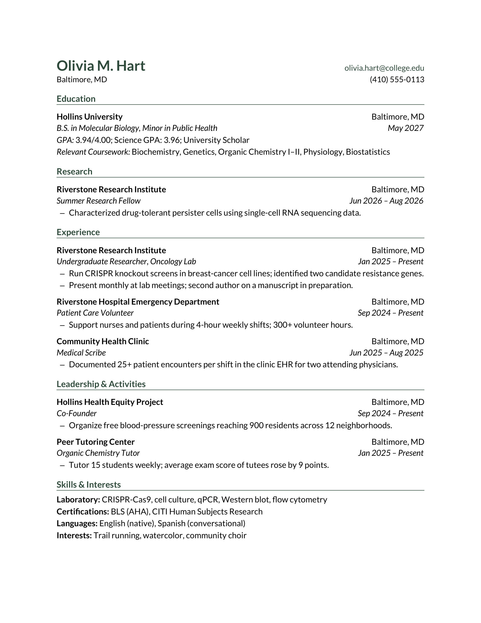 Ivy Oxford Rule Press — Pre-med — page 1 preview
