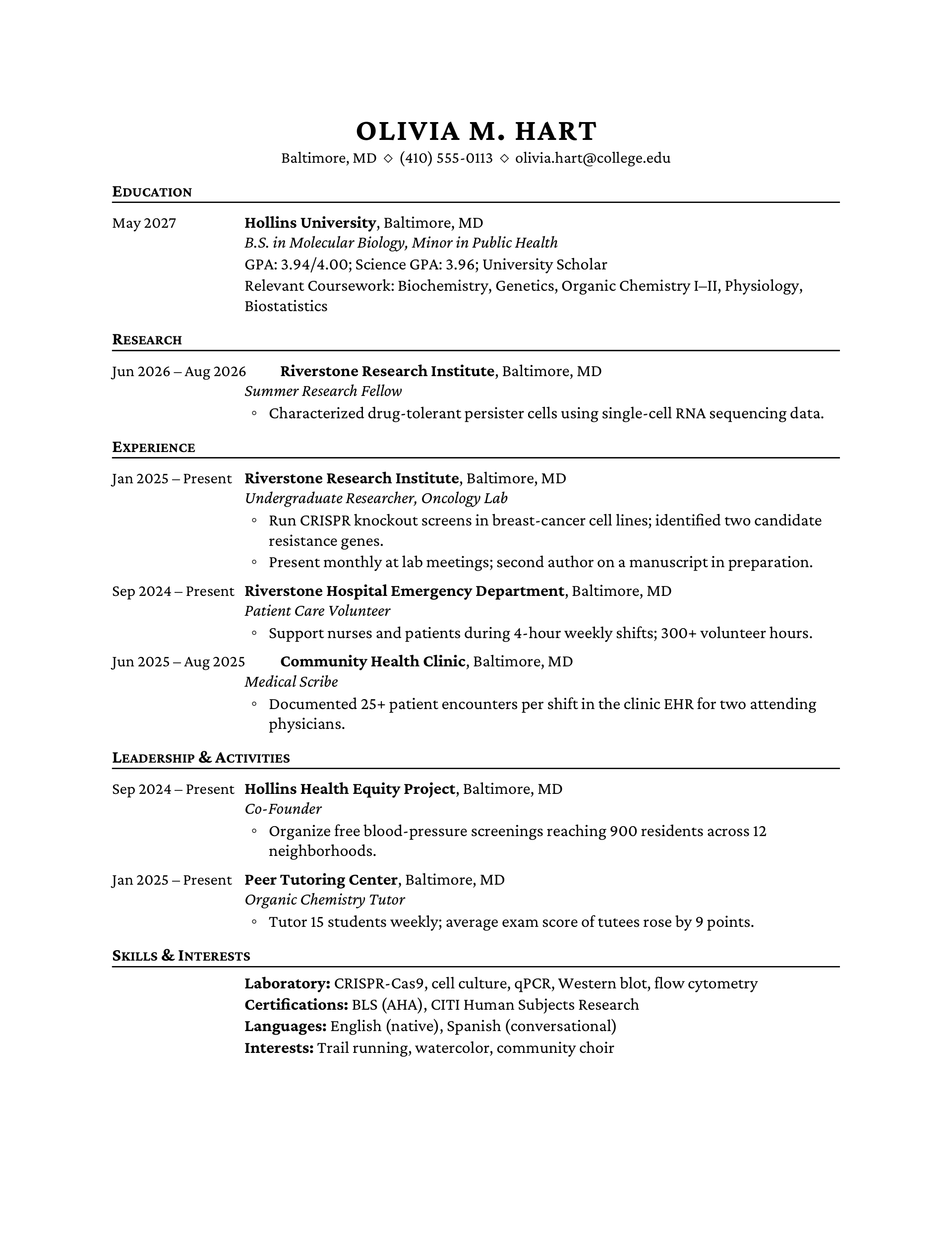 Ivy Meridian Edition — Pre-med — page 1 preview
