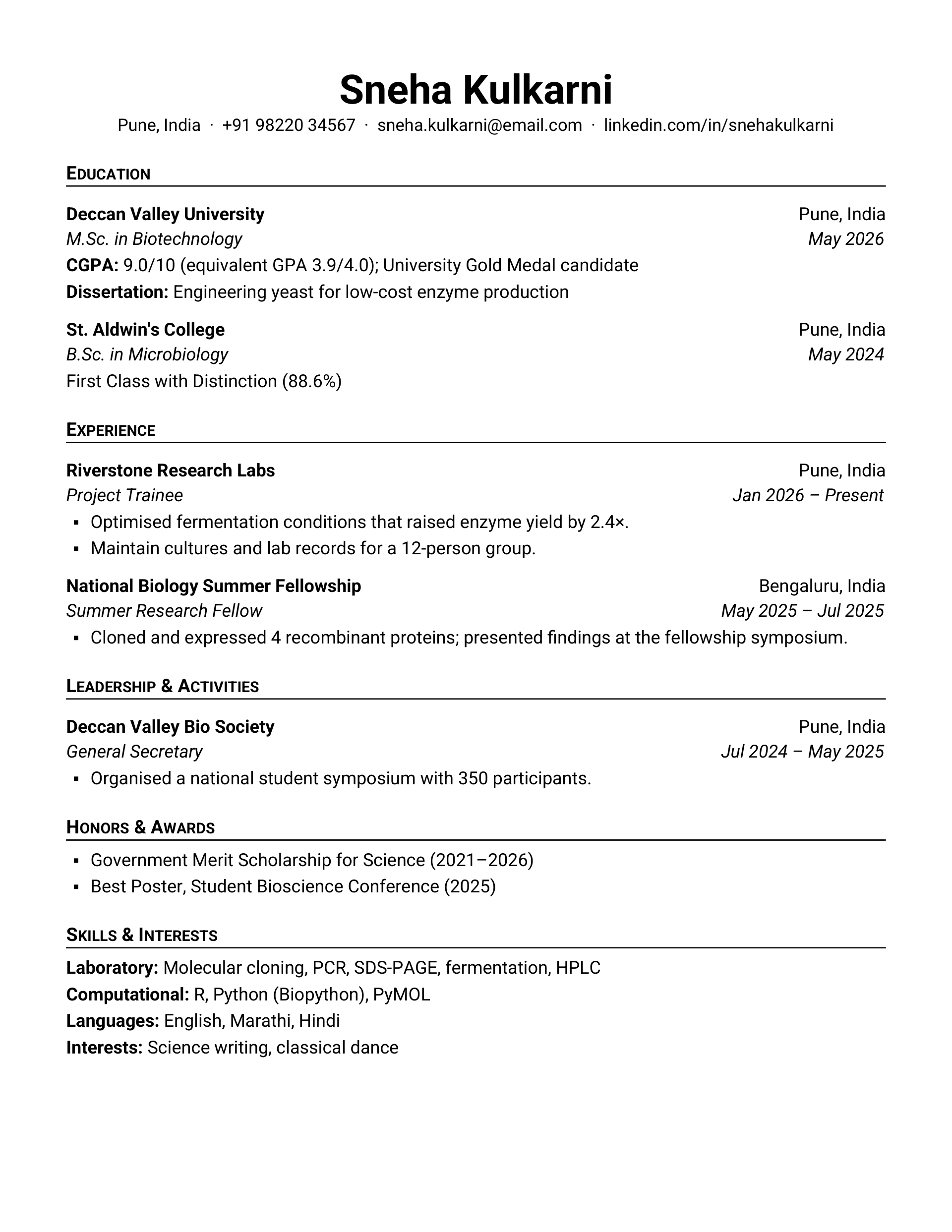 Ivy Commons Column — Biology (India) — page 1 preview