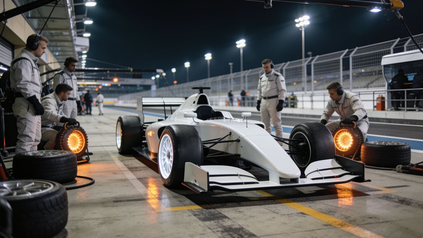 Pit Lane Lights — 4K desktop wallpaper preview